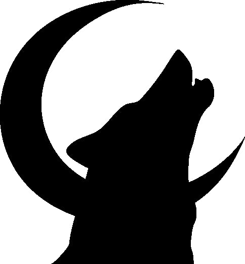 Pegatina vehículo Lobo aullando luna